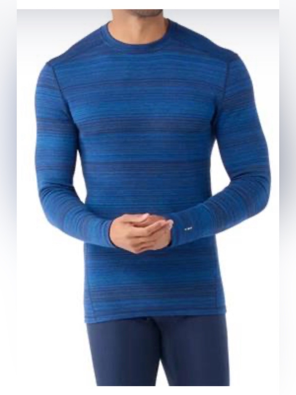 Smartwool Classic Thermal Merino 250 Base Layer Crew Men’s L Wool Blue